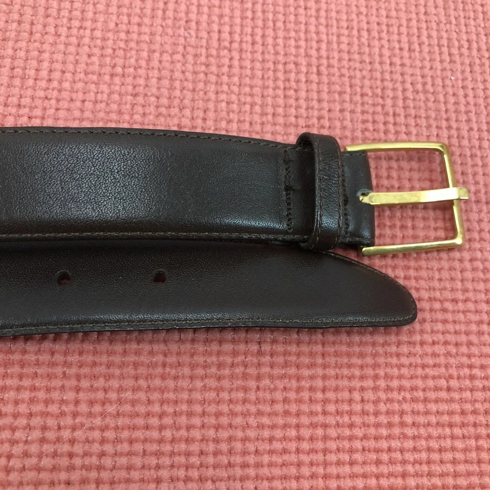 Liberty of London belt‎ men's brown size 34 gold tone buckle adjustable